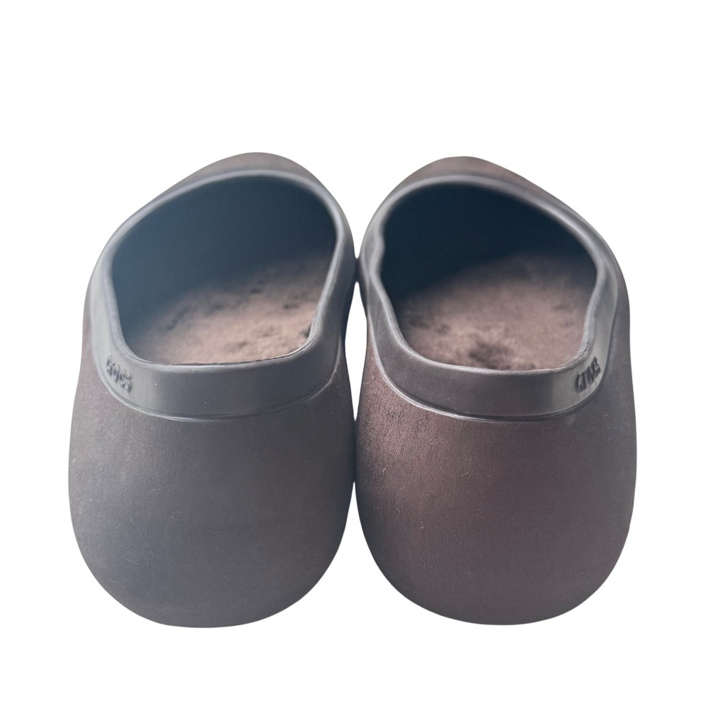 Crocs Alice Work Flats Brown Faux Fur Lined Slip On Shoes Womens Size‎ 8 EUC - Picture 4 of 7